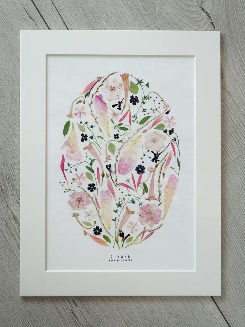 ŽIRAFA【白桃乌龙】粉色系押花作品艺术微喷画家居装饰画芯 - 海报/装饰画/版画 - 纸 粉红色