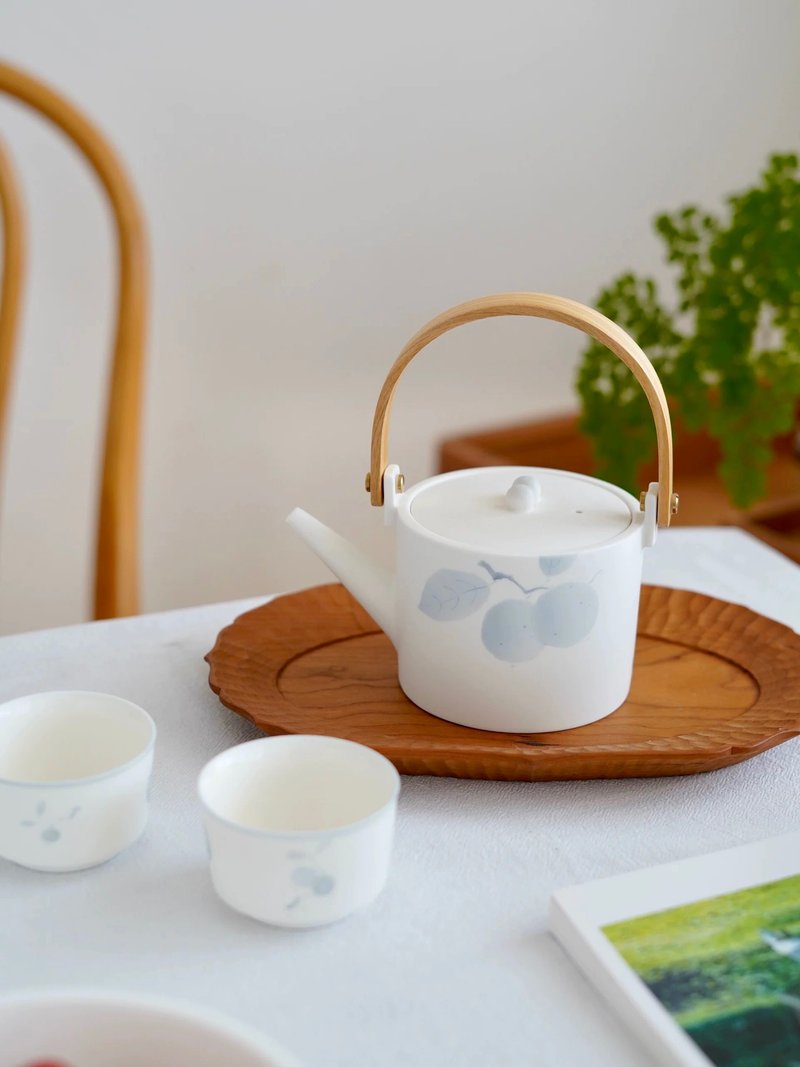 三径就荒 | 兰庭白雾系列提梁茶壶 茶壶泡茶家用陶瓷套装 送长辈 - 茶具/茶杯 - 瓷 白色