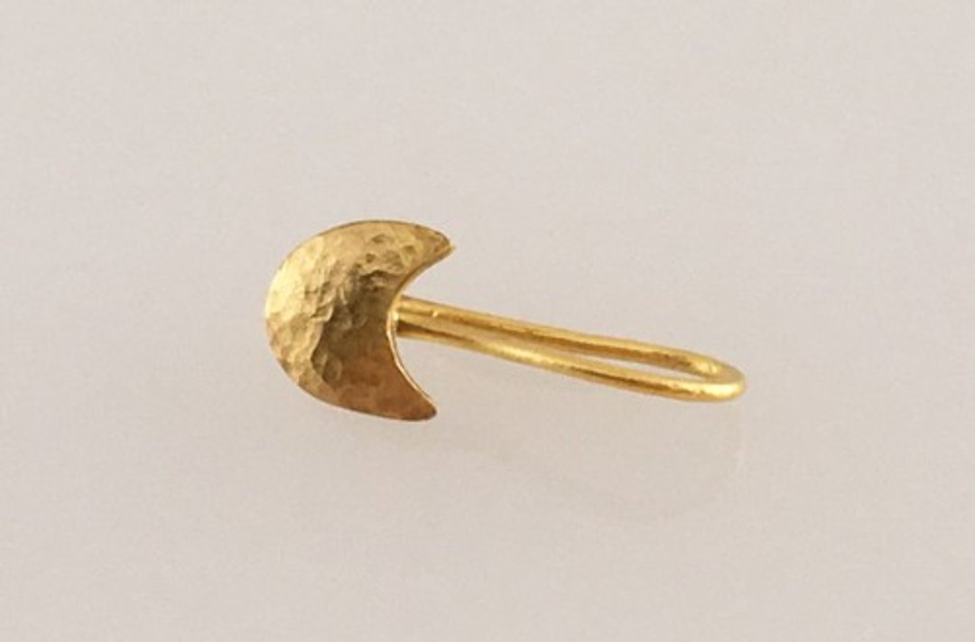 K24 Pure Gold Cat Face ◇ Pure Gold Cat Face Earrings / Hook Clip Type ◇ One Ear - 耳环/耳夹 - 宝石 
