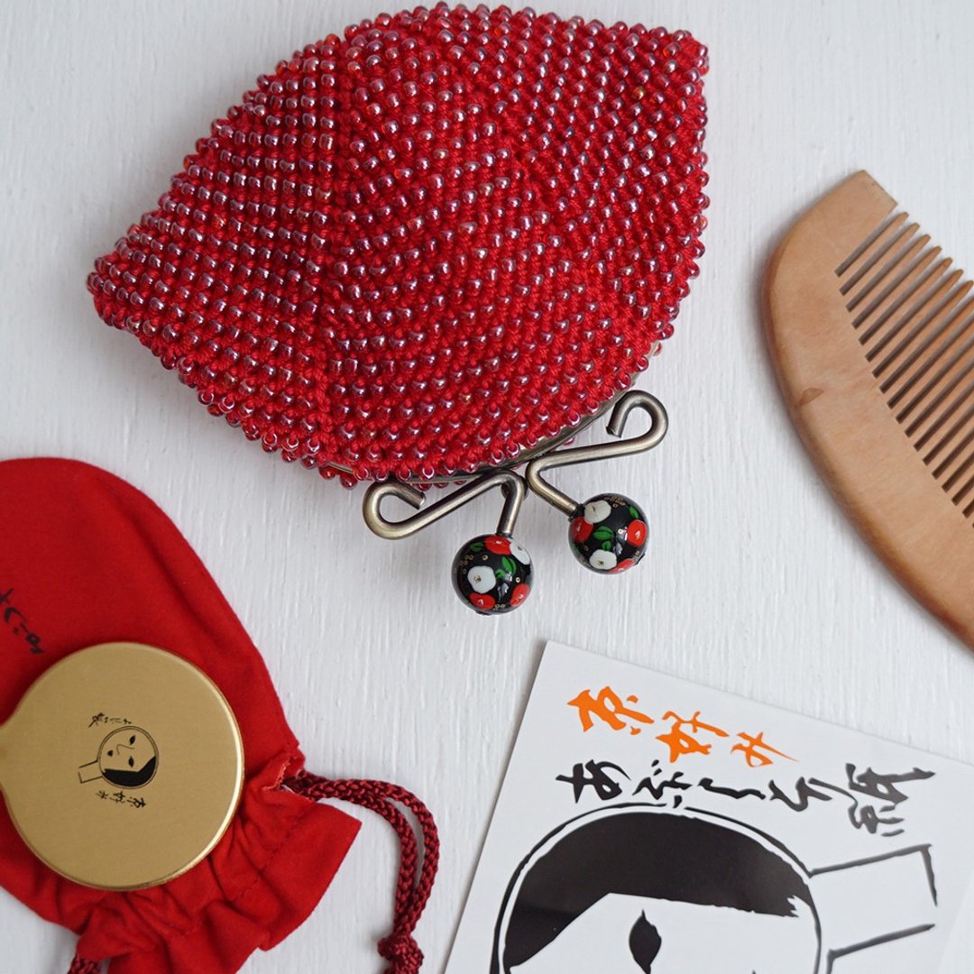 Ba-ba handmade Beads crochet coinpurse No.1706 - 零钱包 - 其他材质 红色