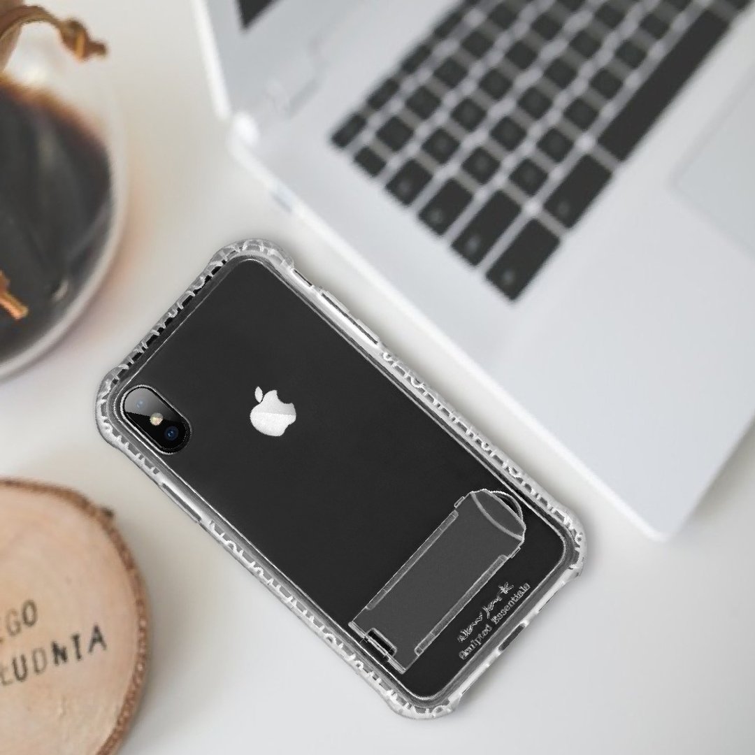 Stiff Series│iPhone X/Xs (5.8寸) 站立式空压保护壳-雾白色 - 手机壳/手机套 - 塑料 白色