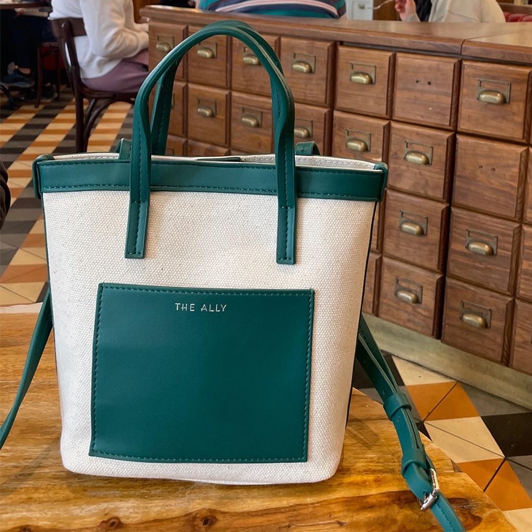 韩国 The Ally | MINI BLAIR BAG  | 小 | 绿色 | 手袋 单肩包 - 手提包/手提袋 - 棉 绿色