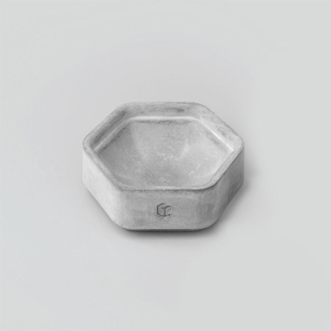 Hex : 1号 圭藻水泥置物盒 - 收纳用品 - 水泥 灰色