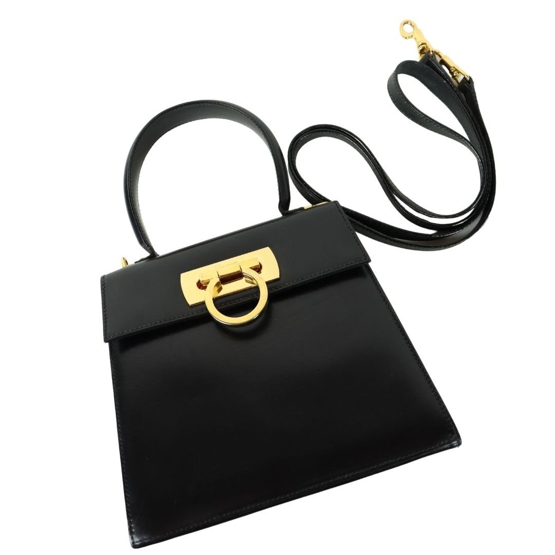 Salvatore Ferragamo Gancini 两用包 - 01218 - 手提包/手提袋 - 真皮 黑色