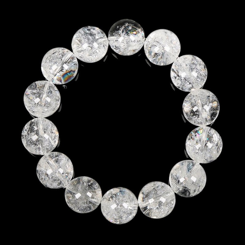 【正佳珠宝】白水晶 顶级爆阿赛 15.4-15.8mm 白水晶手珠 - 手链/手环 - 半宝石 多色