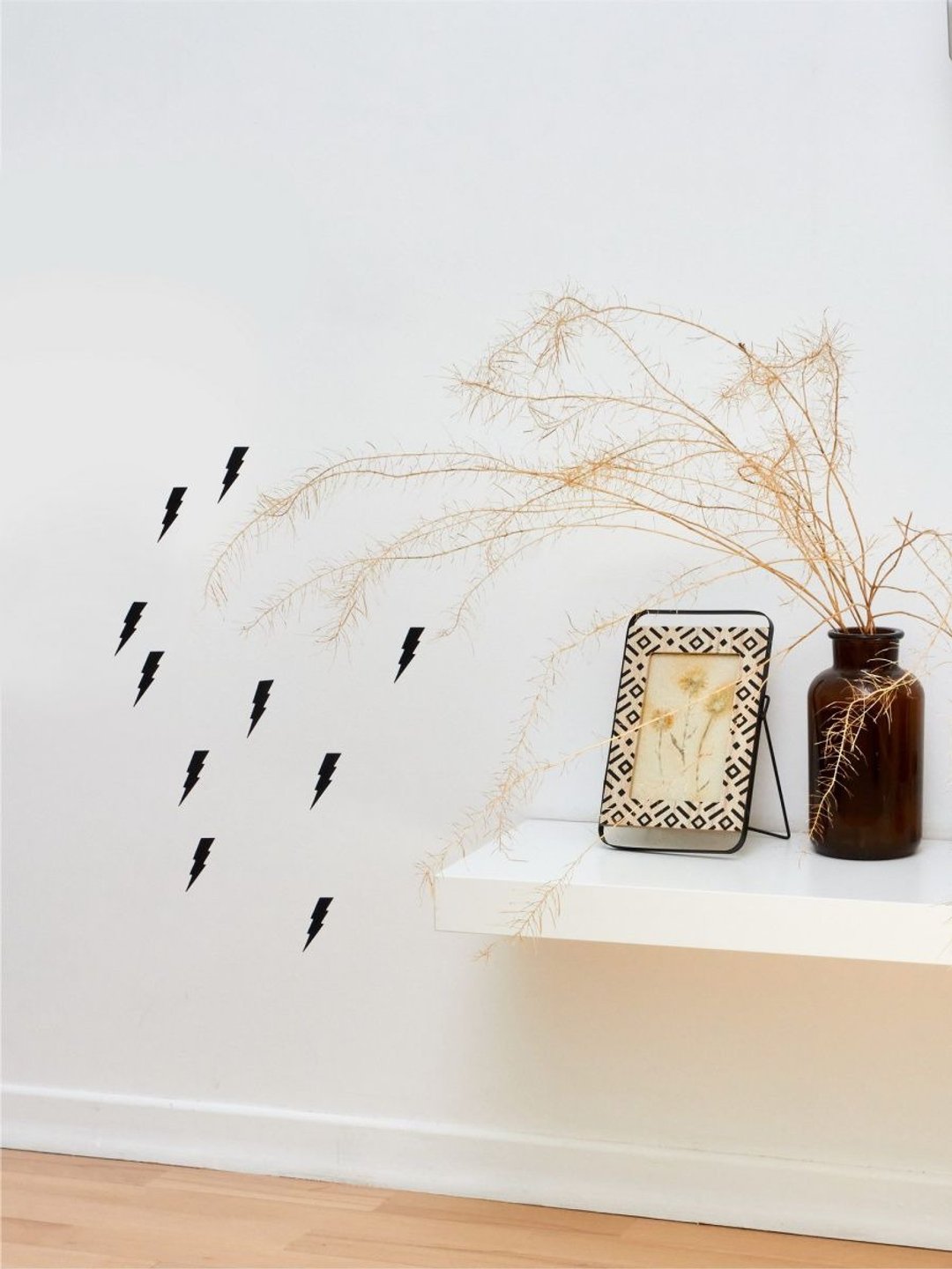 Handmade Decor and Lightning Print Sticker Pack for Modern Wall Art Paper Craft - 墙贴/壁贴 - 其他材质 黑色