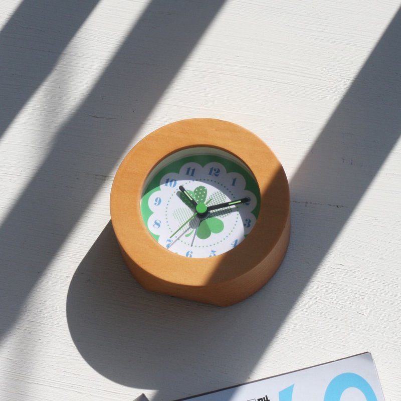 寻找四叶草 圆木闹钟 - 时钟/闹钟 - 木头 