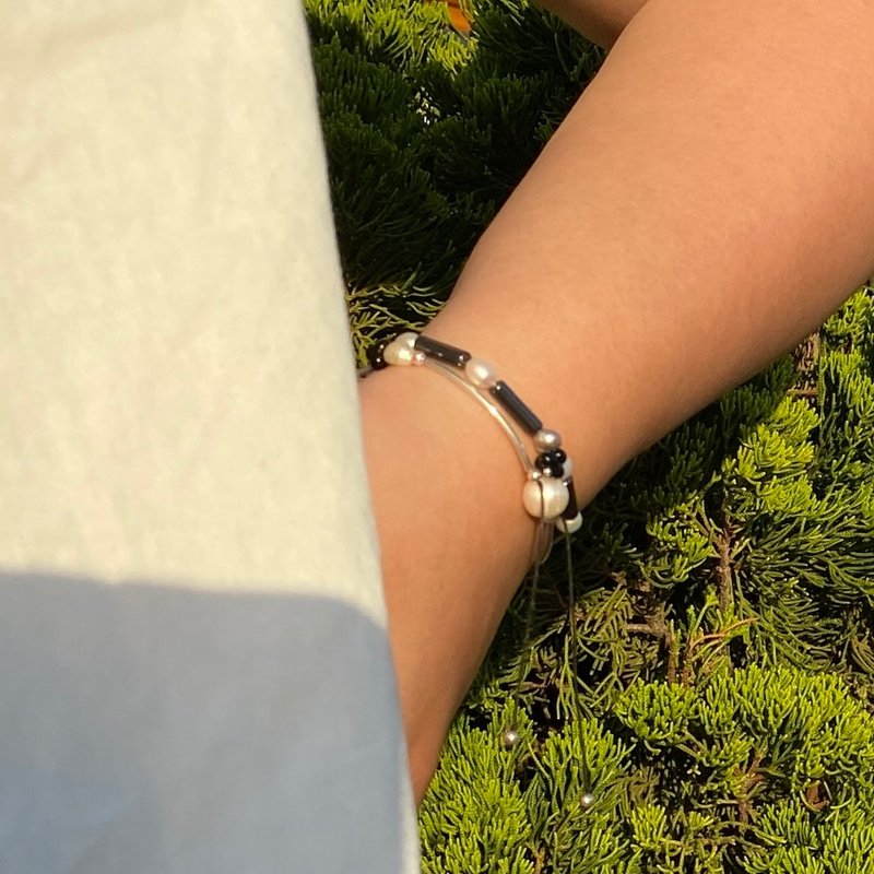 黑莓系列 • 手绳 | 925纯银珍珠手链 - 手链/手环 - 纯银 银色
