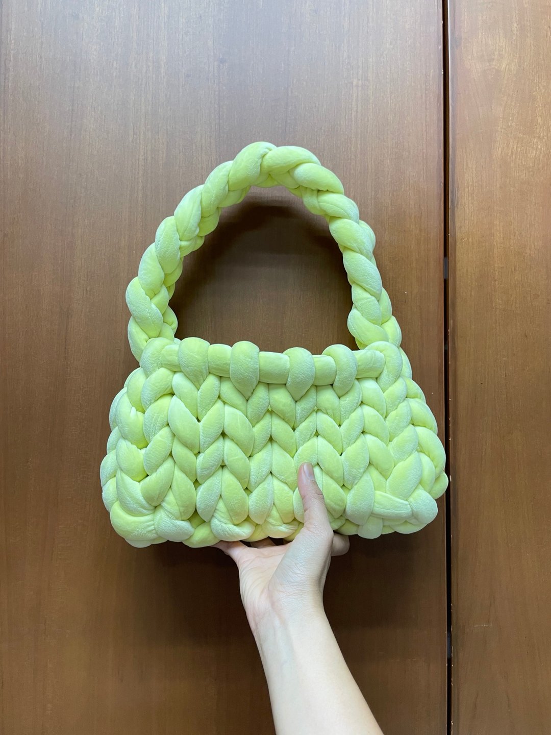 giant knitting bag - 手提包/手提袋 - 棉 黄色