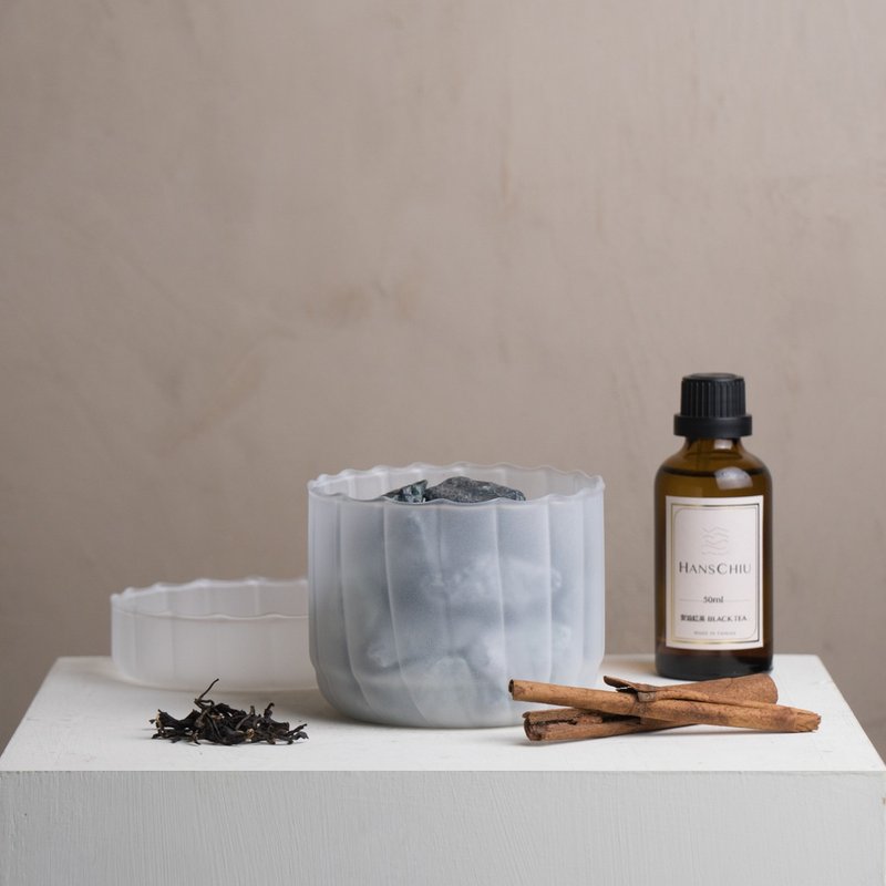 18星芒 茶香/ 玻璃扩香宝盒 白霜蛇纹岩 睡眠 - 香薰/精油/线香 - 玻璃 绿色