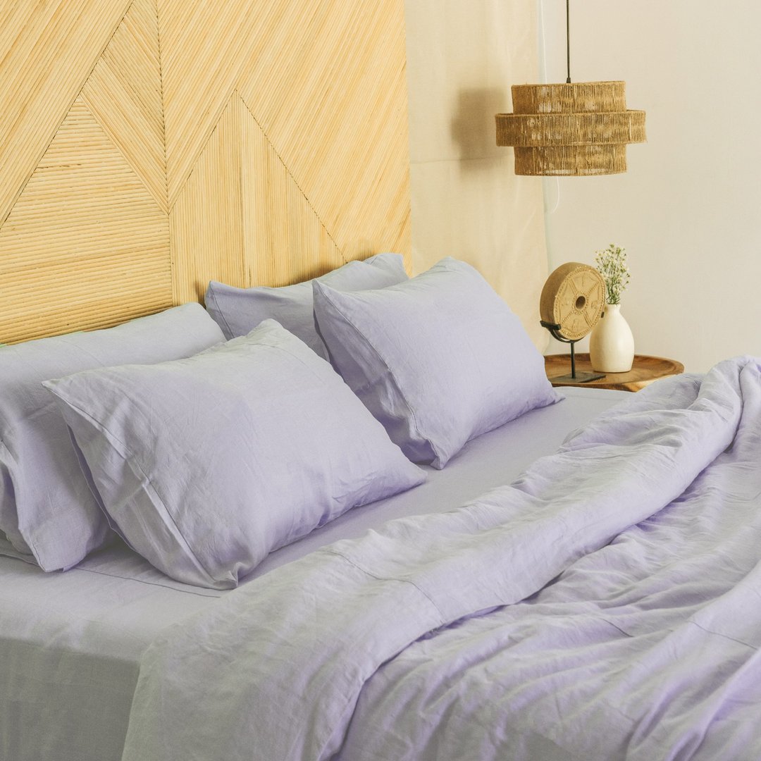Pastel lavender linen duvet cover / Softened linen / Comforter cover/Quilt cover - 寝具 - 亚麻 紫色