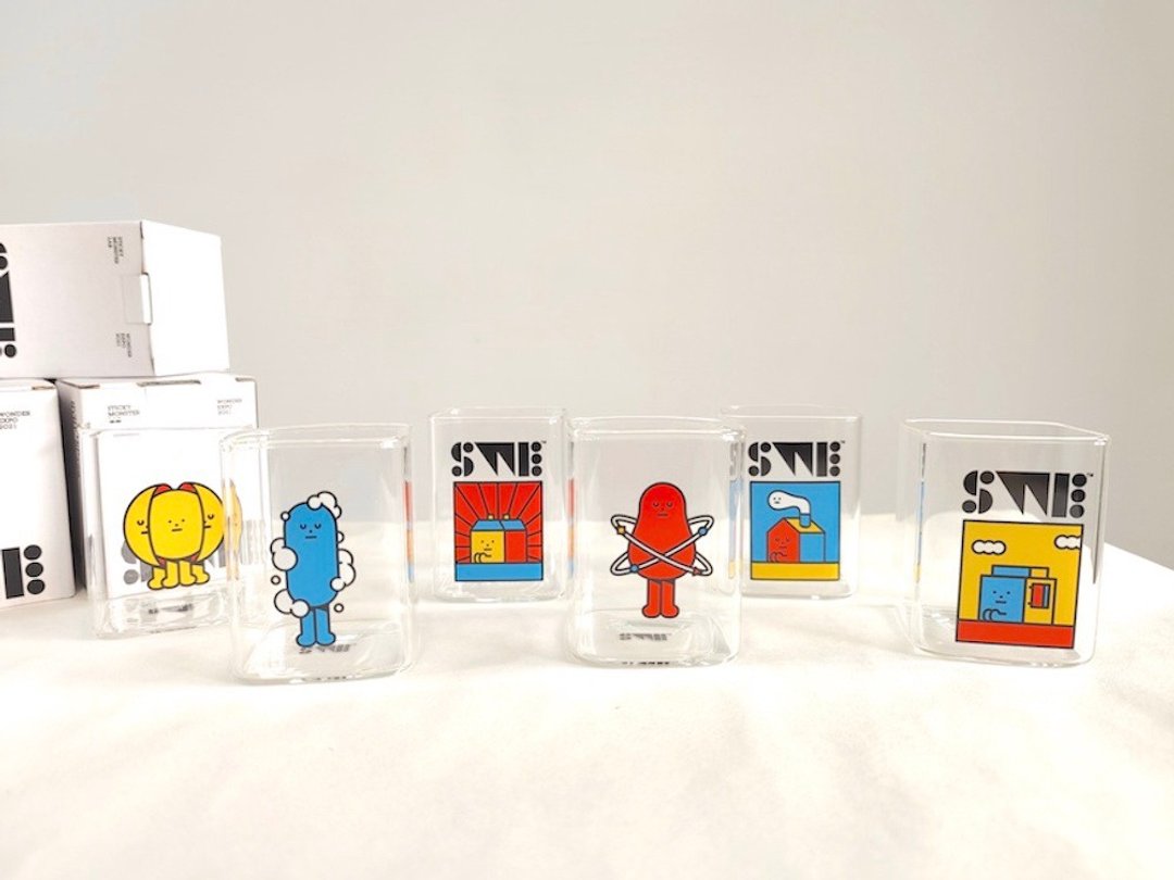 黏黏怪物研究所 SWE展览商品－玻璃方杯(整套) 即赠赠品 - 玻璃杯 - 玻璃 多色