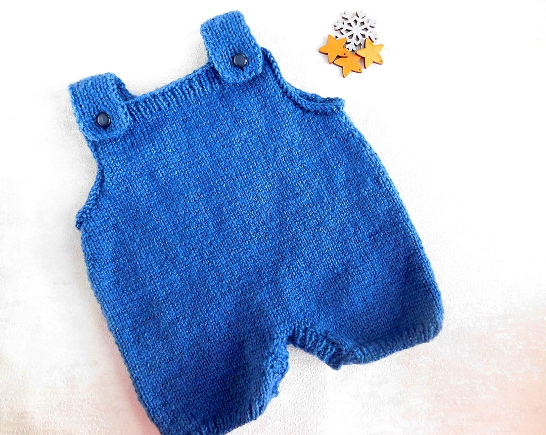 Knitting pattern baby romper, Knit baby overalls pattern pdf - 线上课程/教学影片 - 其他材质 