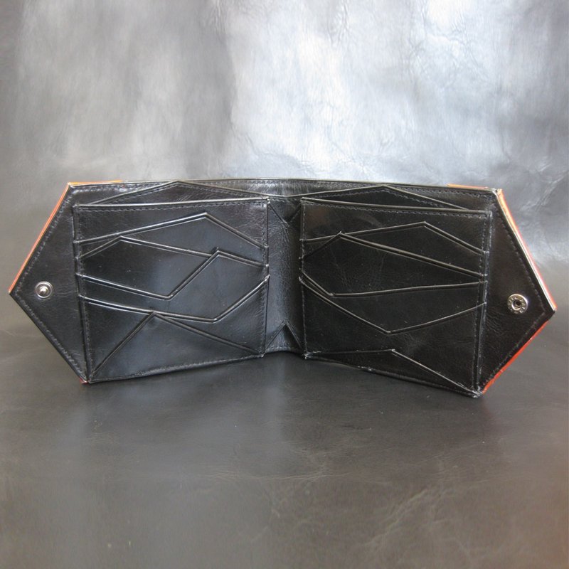 "Sign of life" Life sign wallet - 皮夹/钱包 - 真皮 黑色