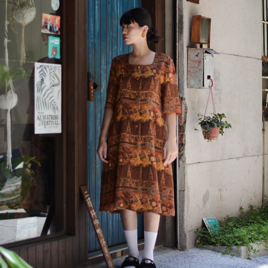 苦恋 |  古着短袖洋服 - 洋装/连衣裙 - 其他材质 多色