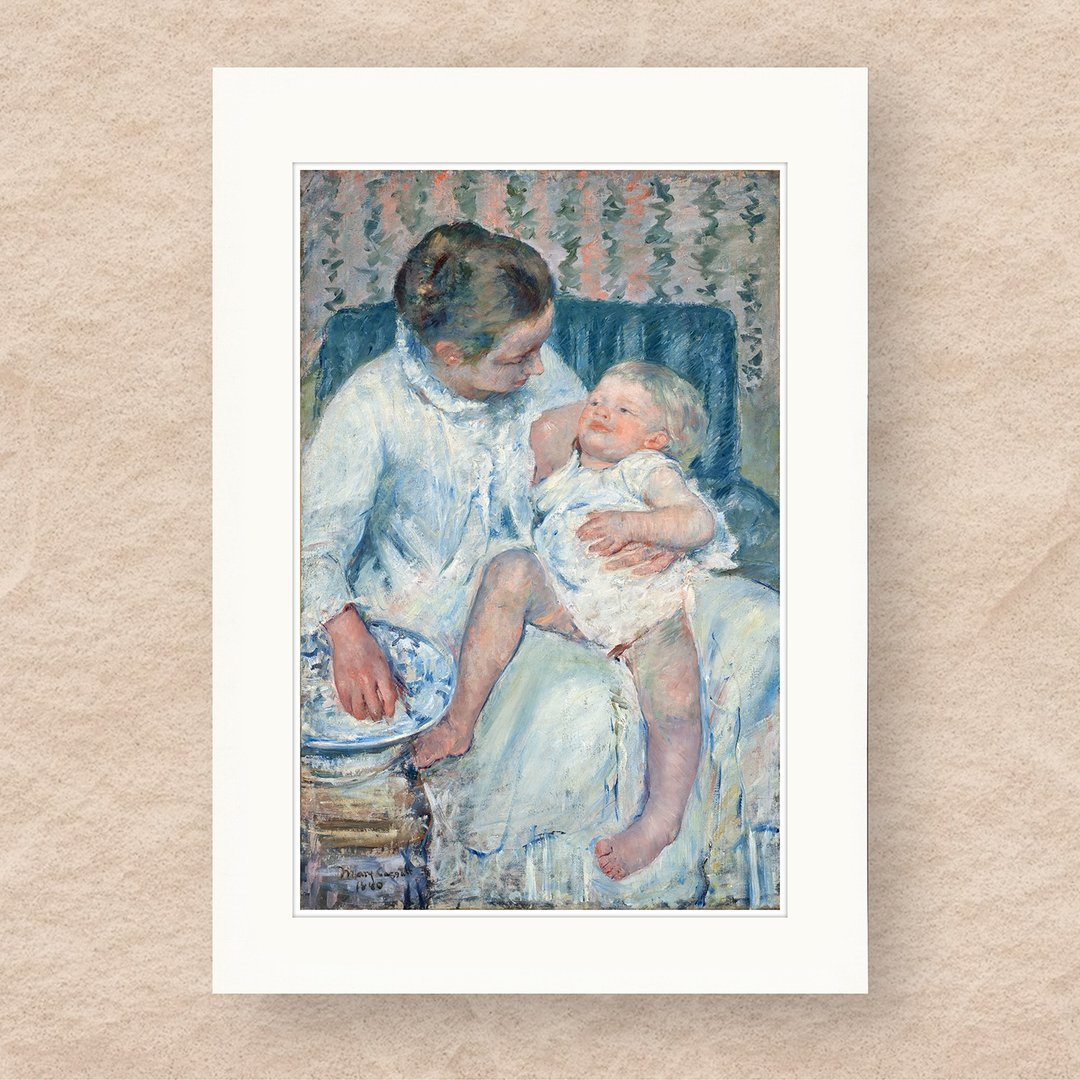 【B4 艺术画卡・B4 Poster】卡萨特・母亲洗涤小孩 - 海报/装饰画/版画 - 纸 多色