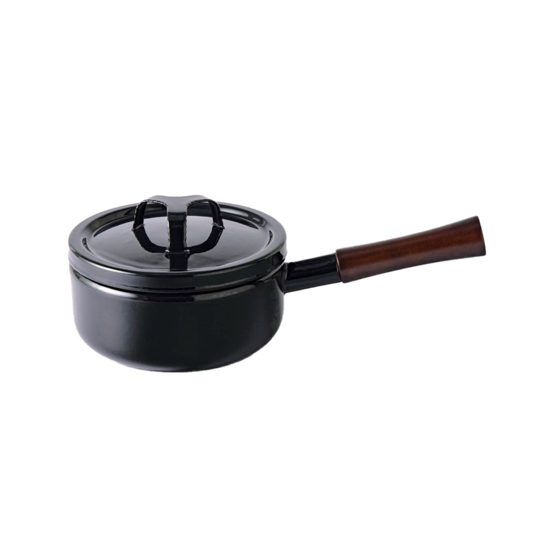 TAKUMI  匠系列 单柄附盖珐琅平底锅 墨黑 18cm - 厨房用具 - 珐琅 黑色