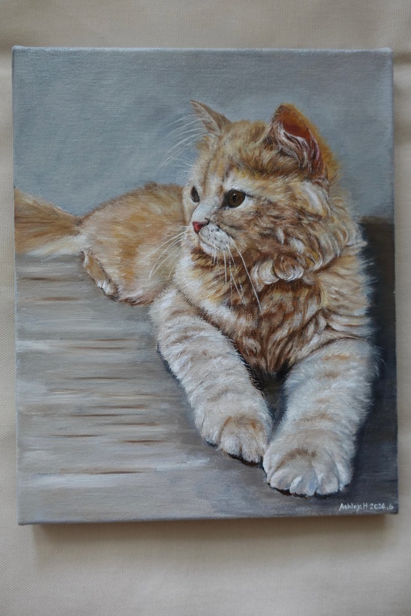 定制写实宠物肖像油画 - 订制画像 - 颜料 