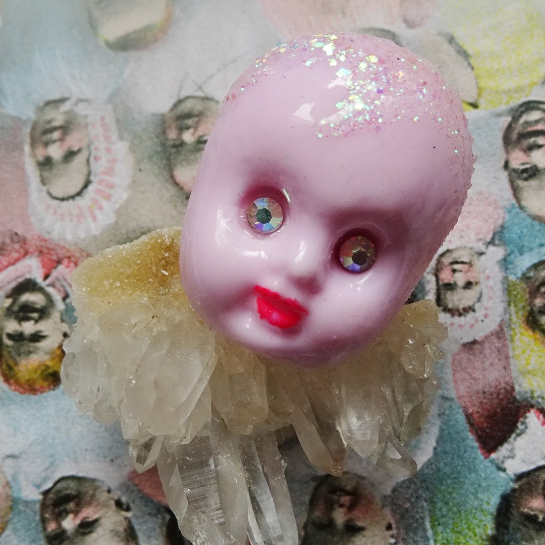 Sedmikrasky Babydoll Face Ring Pink - 戒指 - 塑料 粉红色