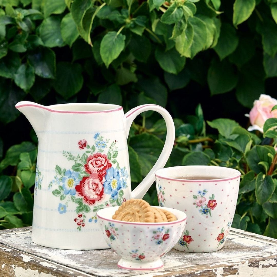 【2件7折】丹麦GreenGate Henrietta white 水瓶 / 茶壶 / 拿铁杯 - 茶具/茶杯 - 瓷 多色