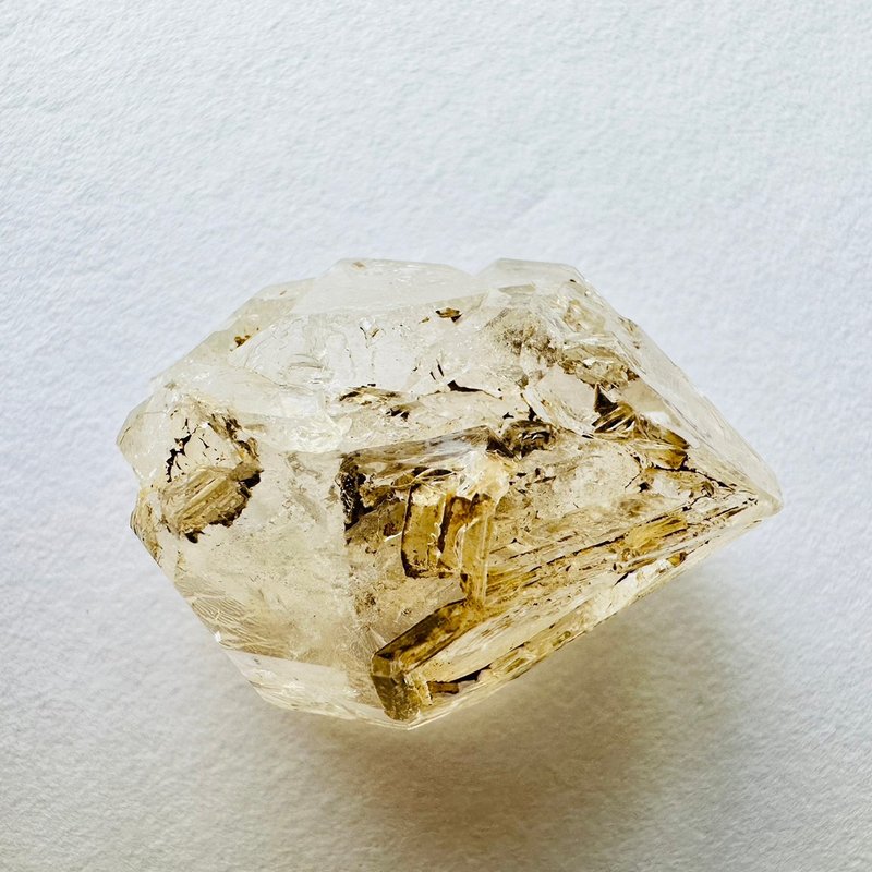 巴基斯坦黄泥骸骨水晶 银4 开窗骨干水晶 原石原矿标 磁场脉轮 - 摆饰 - 其他材质 金色