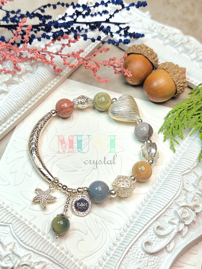 。心之所向。925纯银年年有余翘色阿拉善个性简约品牌设计款 - 手链/手环 - 纯银 多色