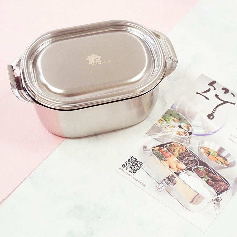 【外盒】不锈钢304餐具系列-雾光1号款(约400ml) - 便当盒/饭盒 - 其他金属 银色