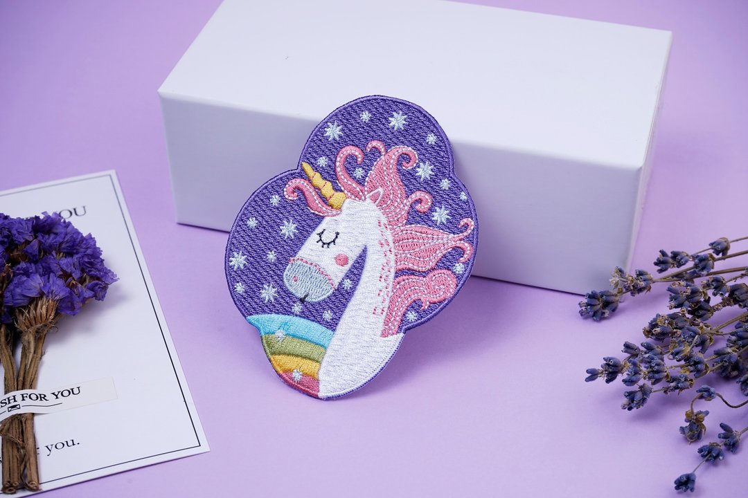 【刺绣布贴】UnicornGreen 独角兽 (紫) - 贴纸 - 绣线 