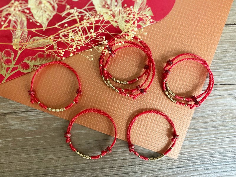 | 好运绳 | 红线 x 开运红线 x 蜡线 x 手环 x 手链 x 好做作 - 手链/手环 - 铜/黄铜 红色