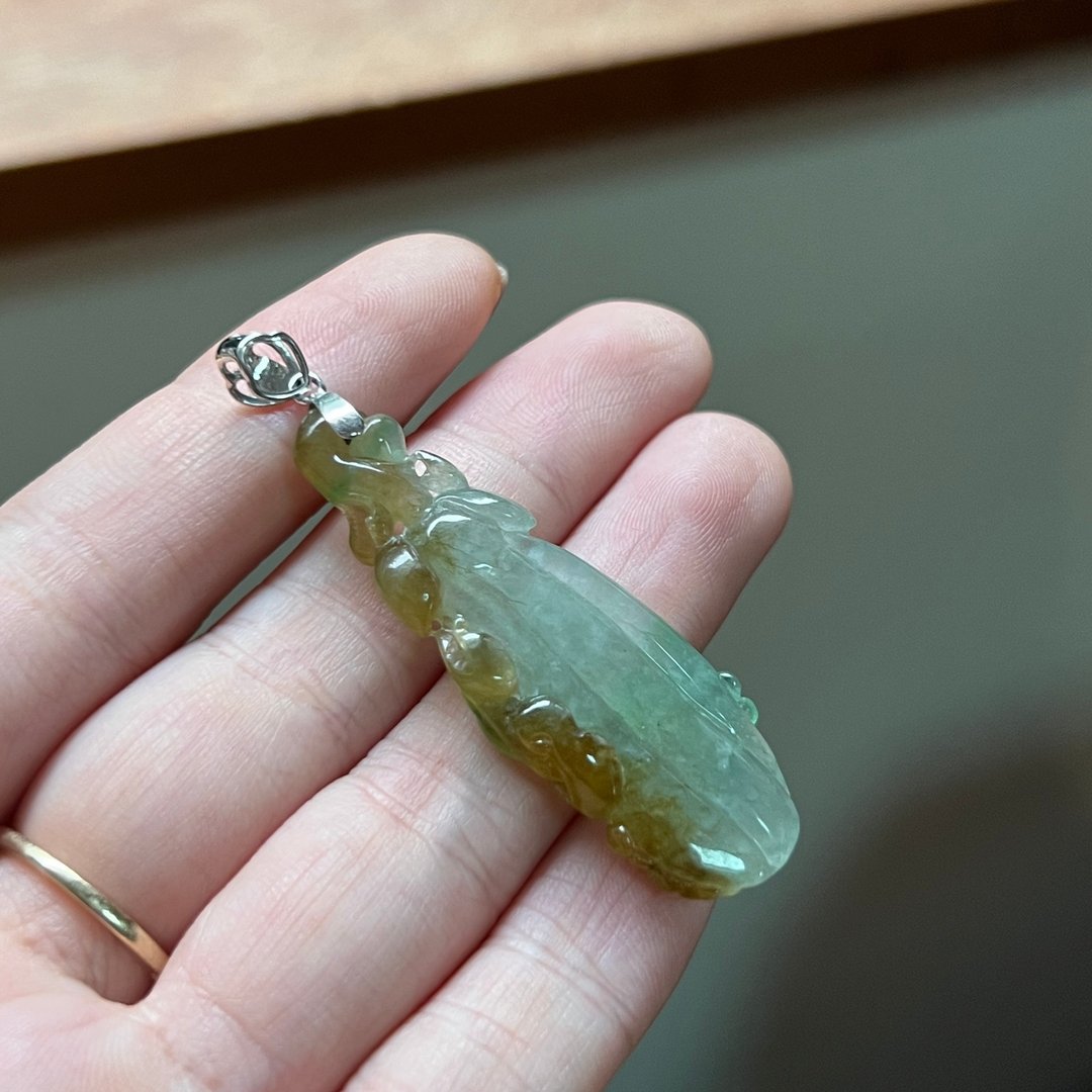 拈翠-缅甸翡翠-18K金真钻特色老三彩莲蓬坠 - 手链/手环 - 半宝石 绿色