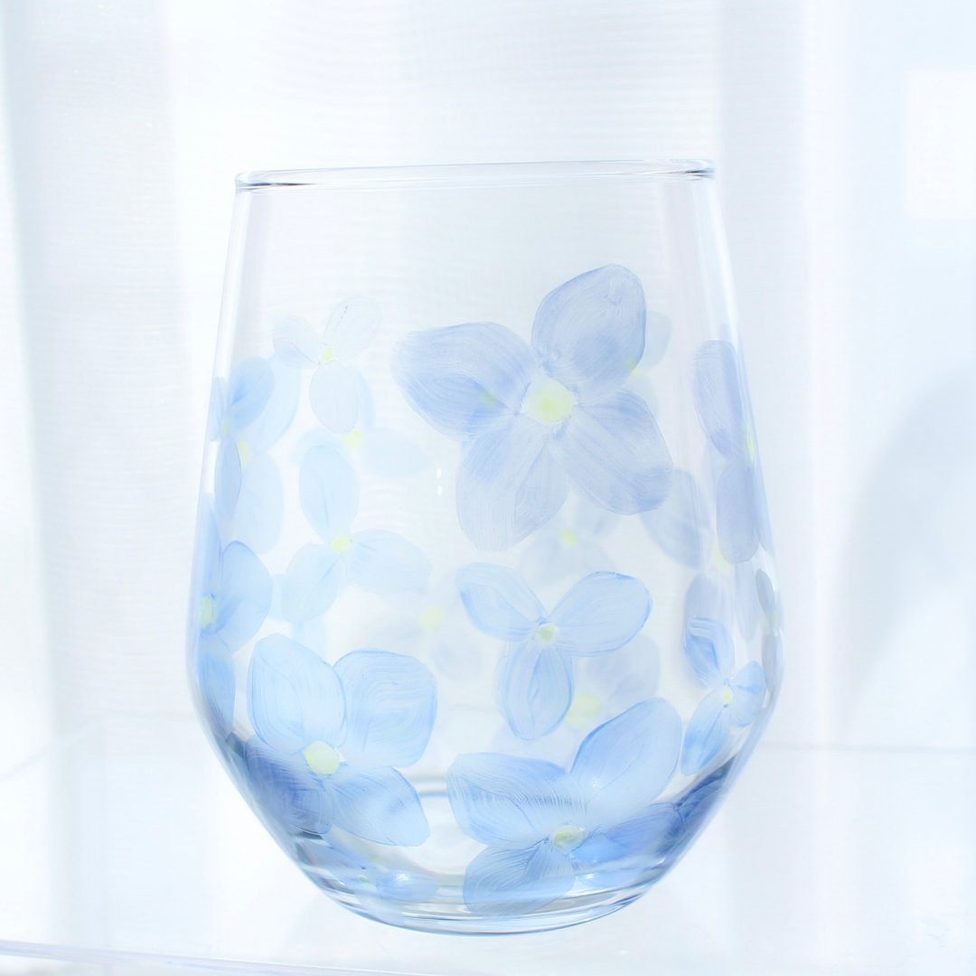 Transparent Hydrangea Glass ~Sky Blue~ - 玻璃杯 - 玻璃 蓝色