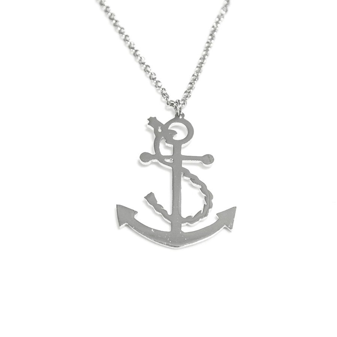 Anchor pendant - 项链 - 铜/黄铜 银色