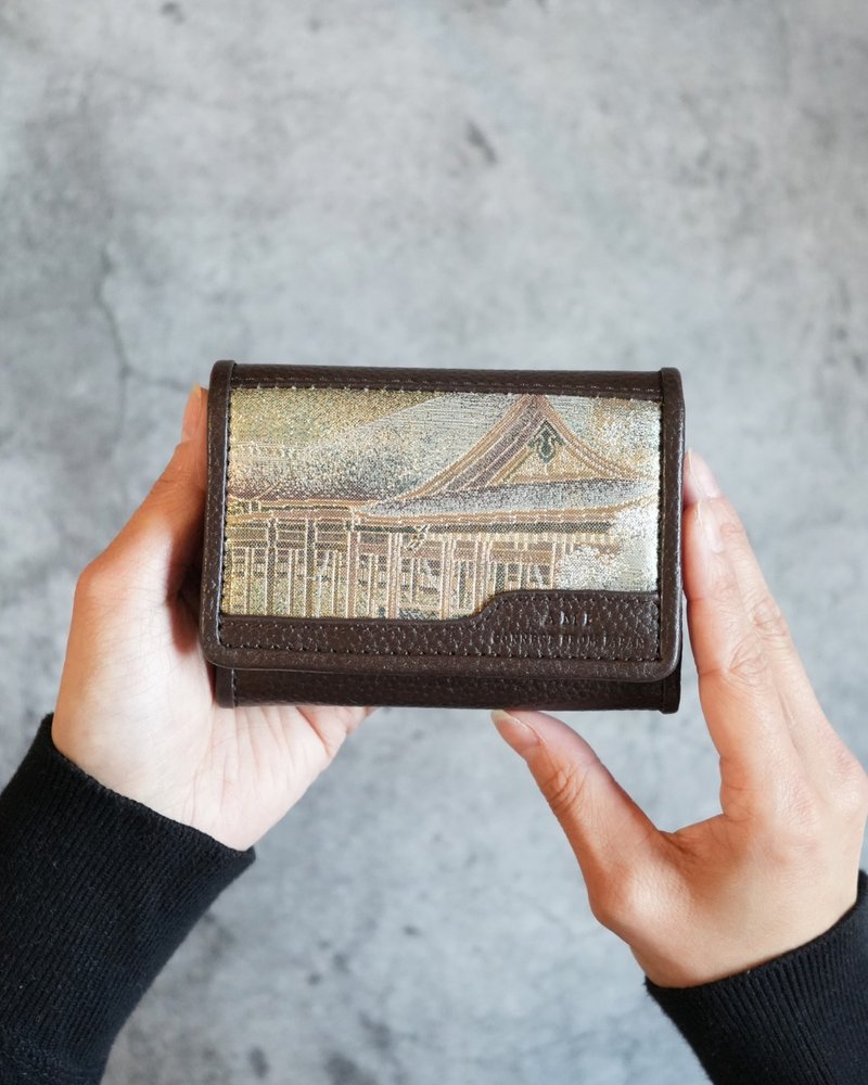 二手衣带与真皮名片夹 (ami-h) - 名片夹/名片盒 - 真皮 咖啡色