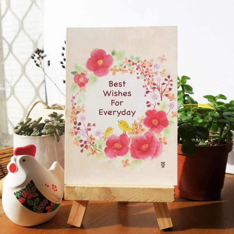 best wishes祝福每一天 明信片 - 卡片/明信片 - 纸 红色
