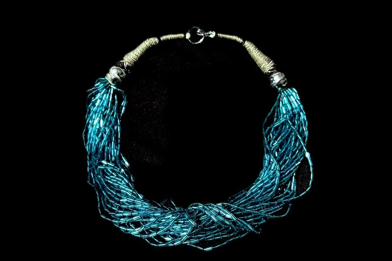 【CRUXART】西洋首饰配件-轻奢小品-蓝海之环项链-1920s美国-项链 - 项链 - 其他材质 蓝色