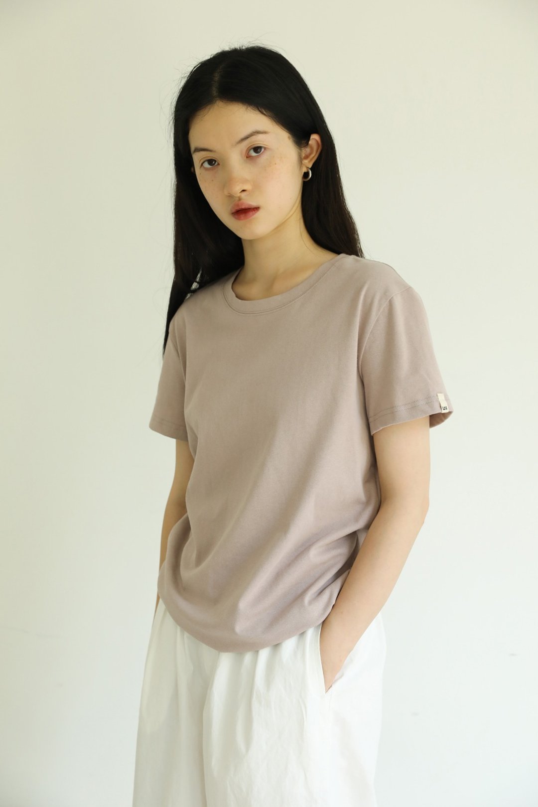 3rd 经典有机棉麻小logo tee简约圆领套头设计感短袖t恤女夏 - 女装 T 恤 - 棉 