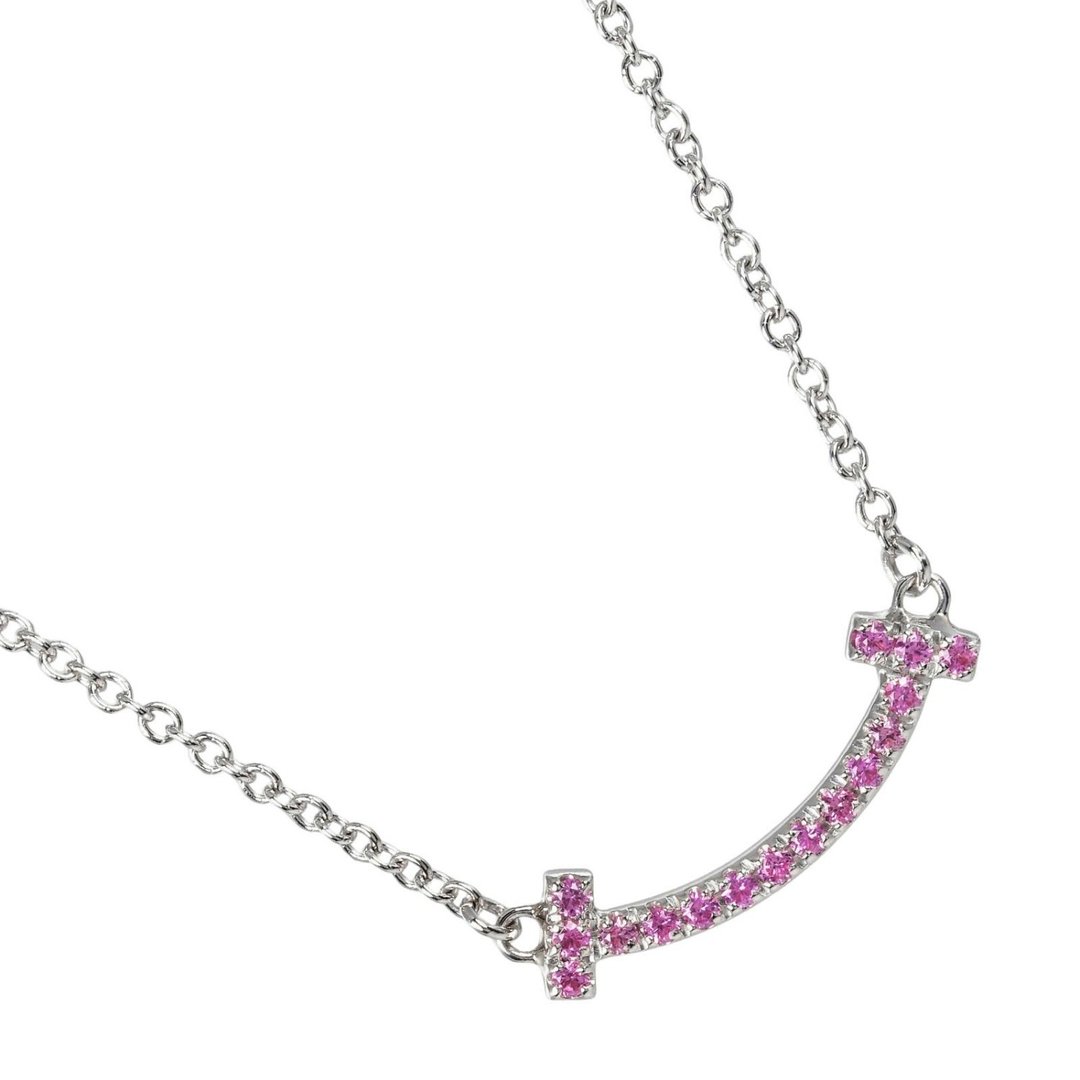 【日本直送】蒂芙尼 TIFFANY&Co. T Smile Mini 项链 K18WG 白金 蓝宝石 约 2.43g【二手】A 级 - 项链 - 贵金属 银色