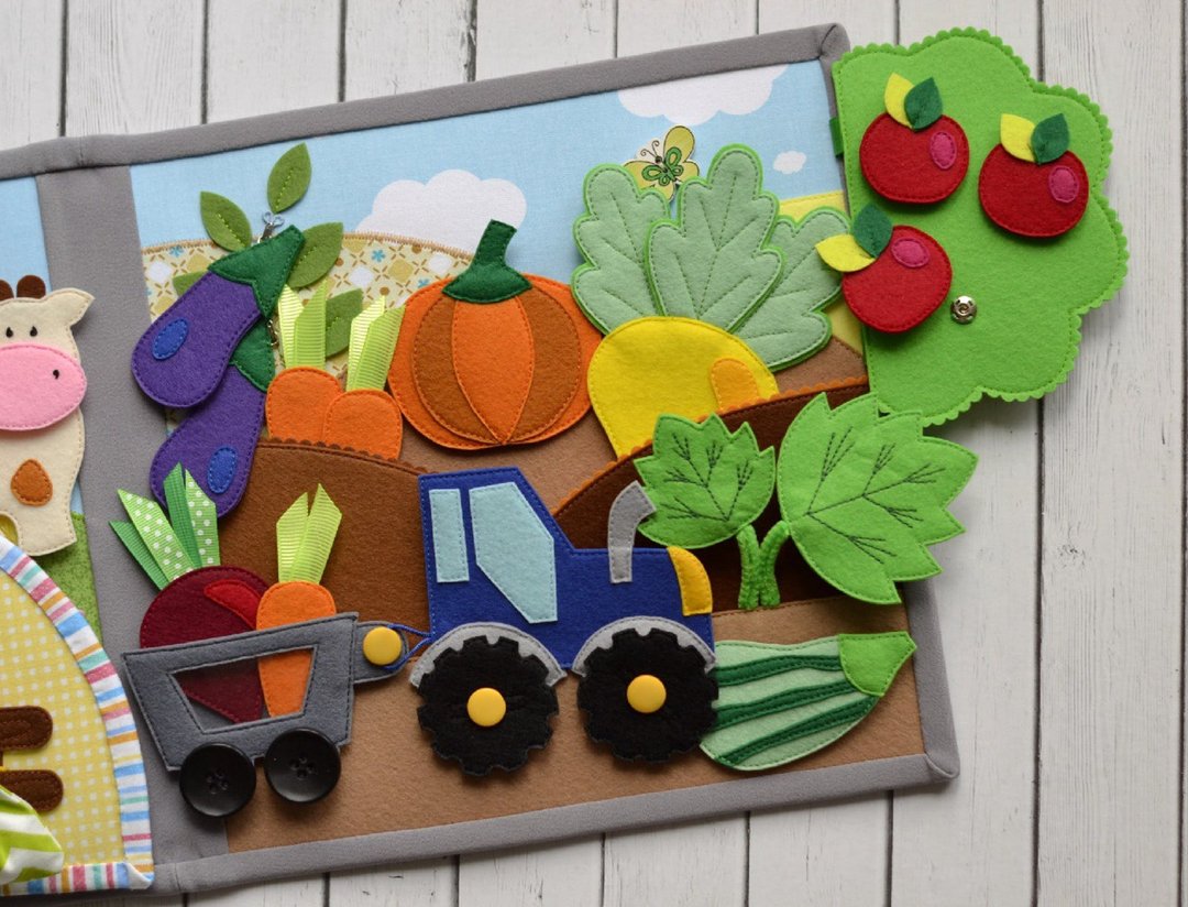 Farm Quiet Book Pattern, Diy Quiet Book Pages, Busy Book Pattern, Farm Animals - 编织/刺绣/羊毛毡/裁缝 - 其他材质 