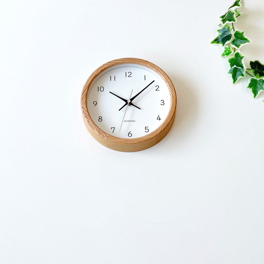 KATOMOKU Muku clock 19 S尺寸 橡木 (km-130OA) 挂钟  日本制造 - 时钟/闹钟 - 木头 卡其色
