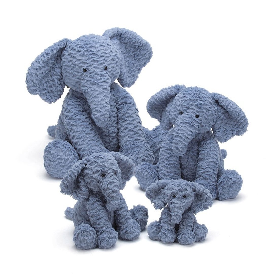 Fuddlewuddle Elephant 44cm 波浪毛大象 - 玩偶/公仔 - 聚酯纤维 蓝色