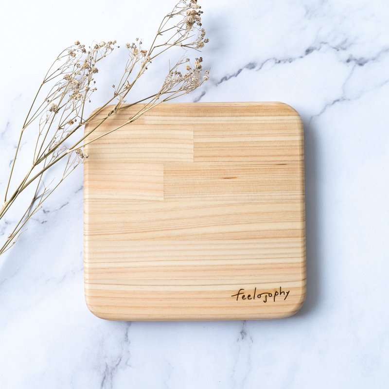 北美铁杉  原木隔热垫 - 杯垫 - 木头 卡其色