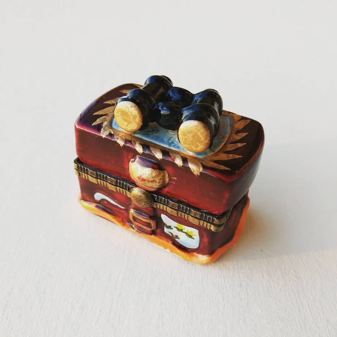 美国古董圣诞节吊饰－探险者宝藏箱 小珠宝收纳盒 - 摆饰 - 瓷 多色