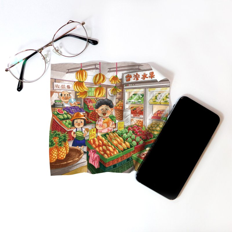 万用布 叫我三婶婆-水果摊 ll 擦拭布 - 眼镜盒/眼镜布 - 其他材质 多色