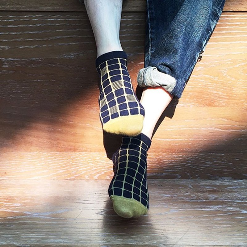 socks_mosaic / irregular / socks / L size - 袜子 - 棉．麻 黑色