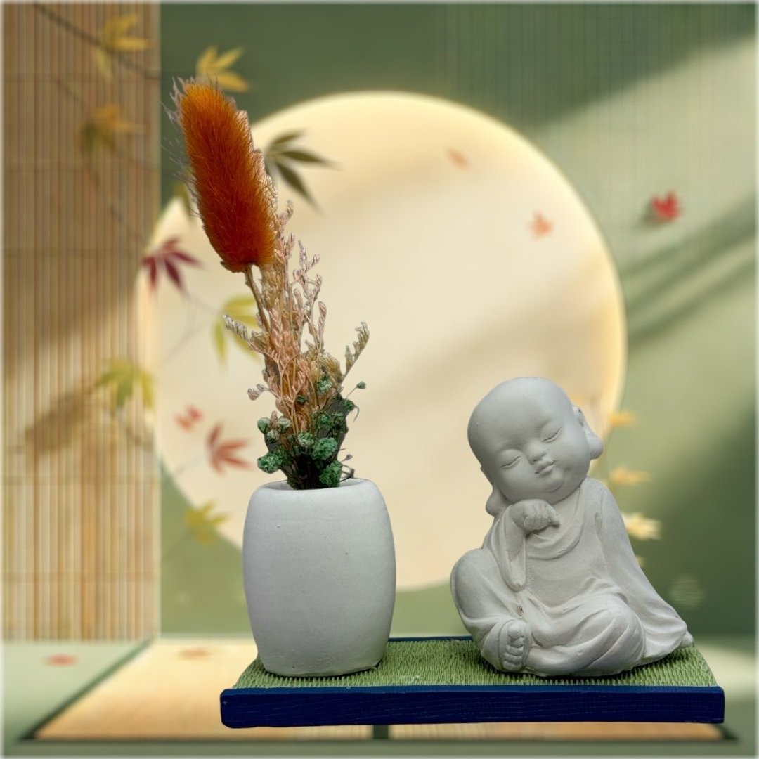 禅风设计 仿真榻榻米版香氛组 净念吉祥之小佛一念 居家凉感提升 - 香薰/精油/线香 - 水泥 白色