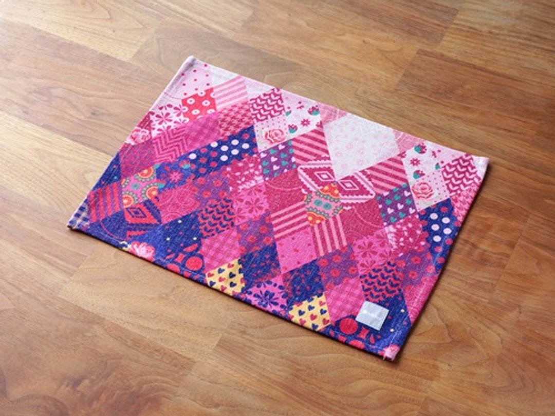 Tablecloth Scandinavian pattern pink blue patchwork 2-pack natural Linen jubileeteatoweltt124 - 杯垫 - 棉 
