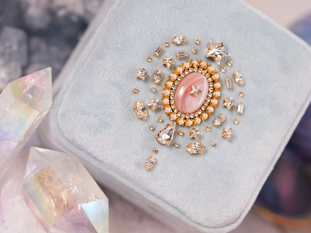 Pink shell&amp;Indigo blue Ring box - 其他 - 半宝石 蓝色
