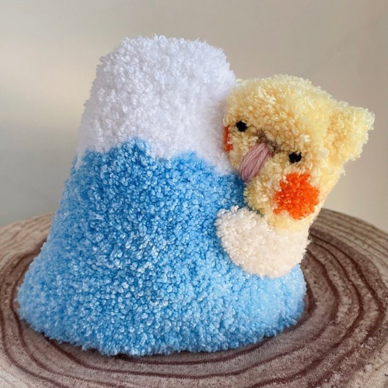 Hanami Studio 原创 /  玄凤鹦鹉最爱富士山毛线娃娃摆饰 - 玩偶/公仔 - 棉．麻 蓝色