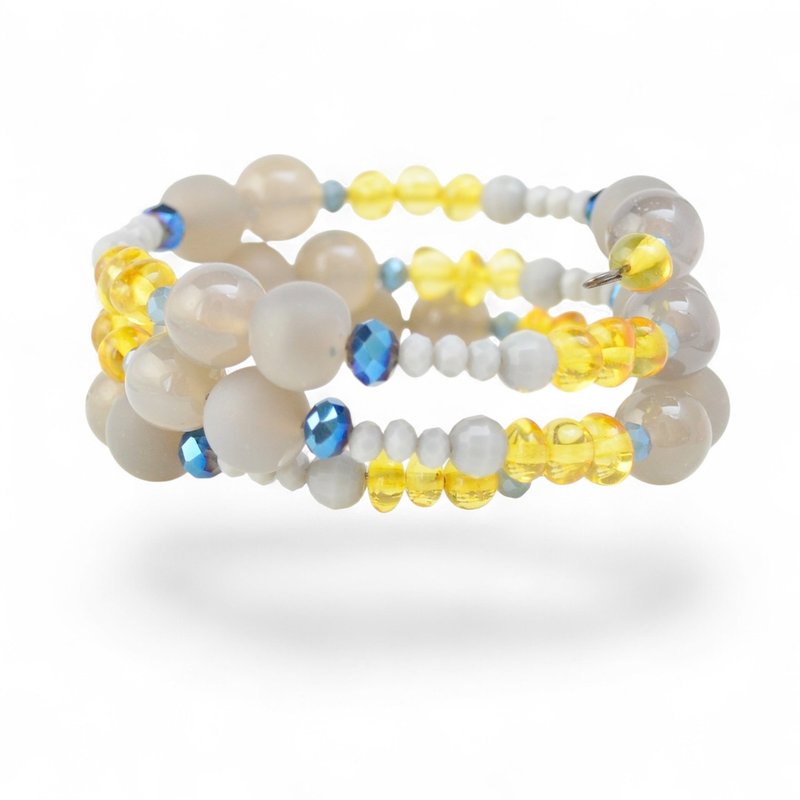 玛瑙配波罗的海琥珀女士手链 VM11 - 手链/手环 - 宝石 多色
