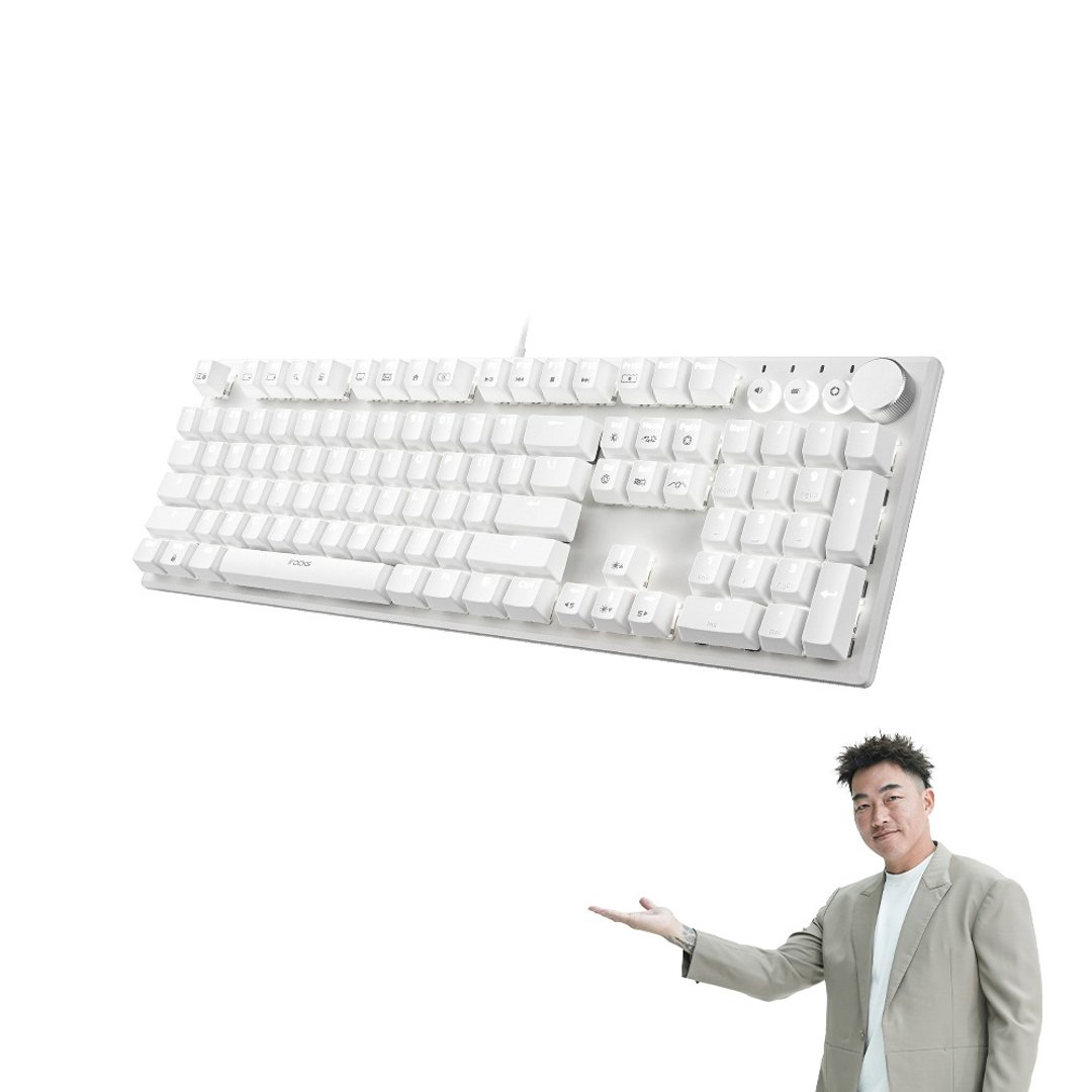 irocks K74M 热插拔-白色 机械式键盘-Gateron轴 注音版 - 电脑配件 - 其他材质 